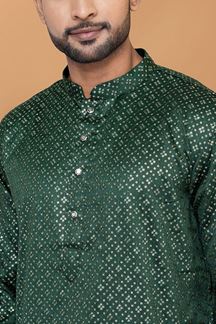 Picture of Stylish Green Mens Kurta Set for Festive or Mehendi