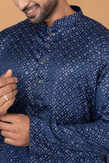 Picture of Magnificent Blue Mens Designer Kurta and Churidar Set for Festive or Sangeet