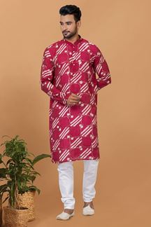 Picture of Attractive Pink Mens Designer Kurta and Churidar Set for Festive or Engagement