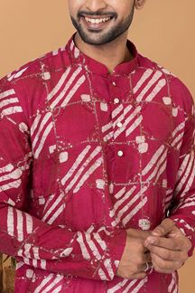 Picture of Attractive Pink Mens Designer Kurta and Churidar Set for Festive or Engagement