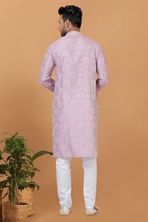 Picture of Spectacular Lavender Mens Designer Kurta Set for Sangeet or Engagement