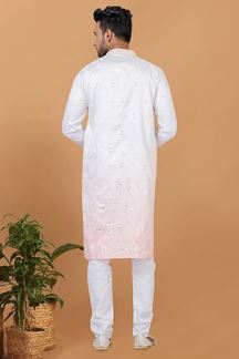 Picture of Royal White Mens Designer Kurta Set for Sangeet or Engagement