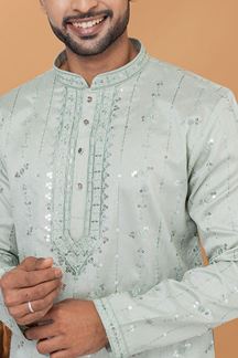 Picture of Aesthetic Silk Mens Designer Kurta and Churidar Set for Festive or Engagement