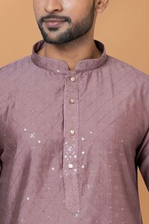 Picture of Captivating Mauve Mens Designer Kurta and Churidar Set for Festive or Engagement