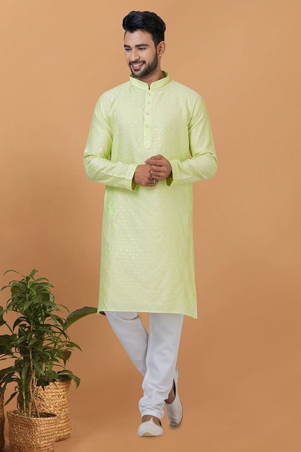 Picture of Amazing Mens Designer Kurta and Churidar Set for Wedding or Engagement