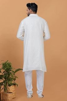 Picture of Splendid White Mens Designer Kurta and Churidar Set for Festive or Engagement