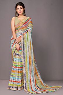 Picture of Vibrant Sequin Work Designer Saree for Party or Sangeet