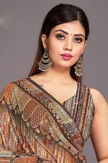 Picture of Dazzling Multi Colored Designer Saree for Party