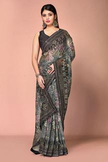 Picture of Fascinating Multi Colored Sequin Work Saree for Party