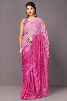 Picture of Outstanding Pink Designer Saree for Party or Sangeet