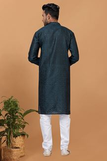 Picture of Exquisite Silk Mens Designer Kurta and Churidar Set for Festive or Sangeet