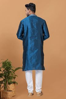 Picture of Royal Silk Mens Designer Kurta Set for Festive or Sangeet