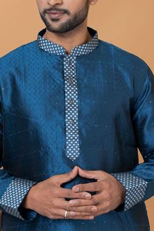 Picture of Royal Silk Mens Designer Kurta Set for Festive or Sangeet