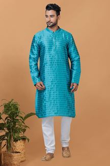 Picture of Splendid Mens Silk Designer Kurta Set for Festive or Sangeet