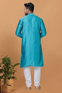 Picture of Splendid Mens Silk Designer Kurta Set for Festive or Sangeet