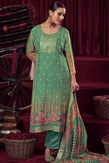 Picture of Charming Green Designer Salwar Suit for Festival and Party (Unstitched suit)