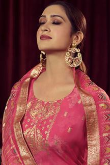 Picture of Impressive Magenta Colored Designer Salwar Suit for Festival and Party (Unstitched suit)