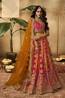 Picture of Lovely Silk Designer Lehenga Choli for Wedding and Reception