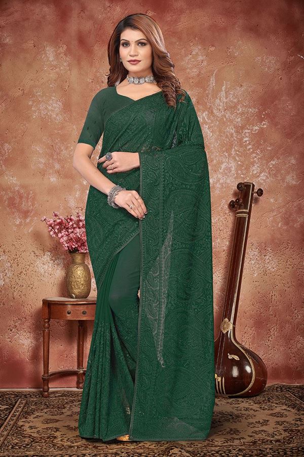 Picture of Divine Georgette Designer Saree for Party and Festive