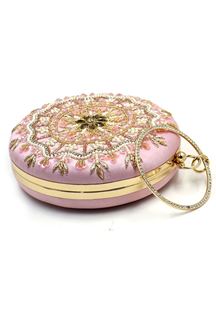 Picture of Stylish Pink Exclusive Designer Art Silk Clutch for Party and Wedding