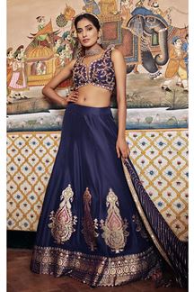 Picture of Impressive Blue Designer Lehenga Choli for Wedding or Sangeet