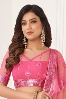 Picture of Delightful Pink Designer Lehenga Choli for Party