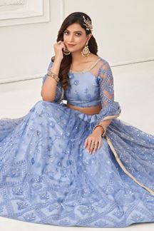 Picture of Magnificent Blue Designer Lehenga Choli for Party