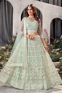 Picture of Flamboyant Net Designer Lehenga Choli for Wedding or Engagement