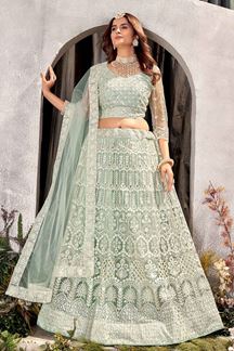 Picture of Flamboyant Net Designer Lehenga Choli for Wedding or Engagement