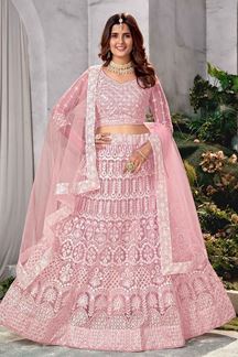 Picture of Vibrant Pink Net Designer Lehenga Choli for Sangeet or Engagement