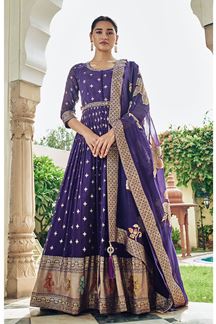 Picture of Charming Purple Designer Anarkali Suit for Wedding and Reception