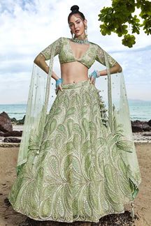 Picture of Trendy LimeGreen Colored Designer Lehenga Choli