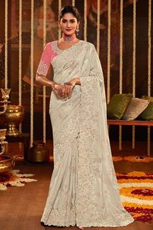 Picture of Irresistible Cream Colored Designer Saree