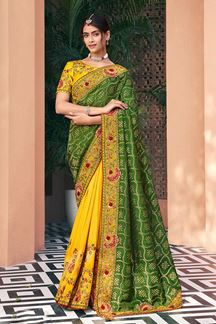 Picture of Bollywood Silk Designer Saree for Wedding and Festive occasions