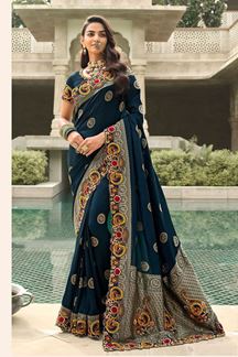 Picture of Outstanding Silk Designer Saree for Wedding, Engagement and Reception