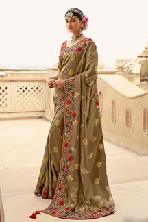 Picture of Splendid Silk Designer Saree for Wedding, Engagement and Reception