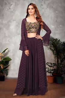 Picture of Charismatic Designer Indo-Western Outfit with Jacket for Engagement and Sangeet