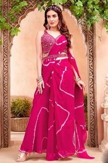 Picture of Smashing Designer Saree-style Indo-Western Outfit for Engagement, Reception