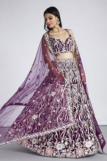 Picture of Classy Burgundy Designer Lehenga Choli for Engagement and Reception