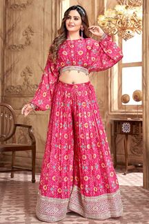 Picture of Royal Designer Patola Print Indo-Western Outfit for Haldi and Mehendi