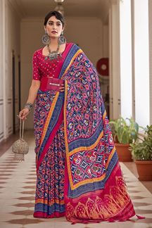 Picture of Captivating Patola Print Designer Saree for Wedding and Saree