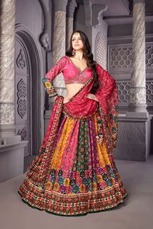 Picture of Flawless Multi Designer Indo-Western Lehenga Choli for Wedding and Reception