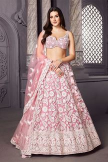 Picture of Flawless Pink Designer Indo-Western Lehenga Choli for Sangeet and Reception
