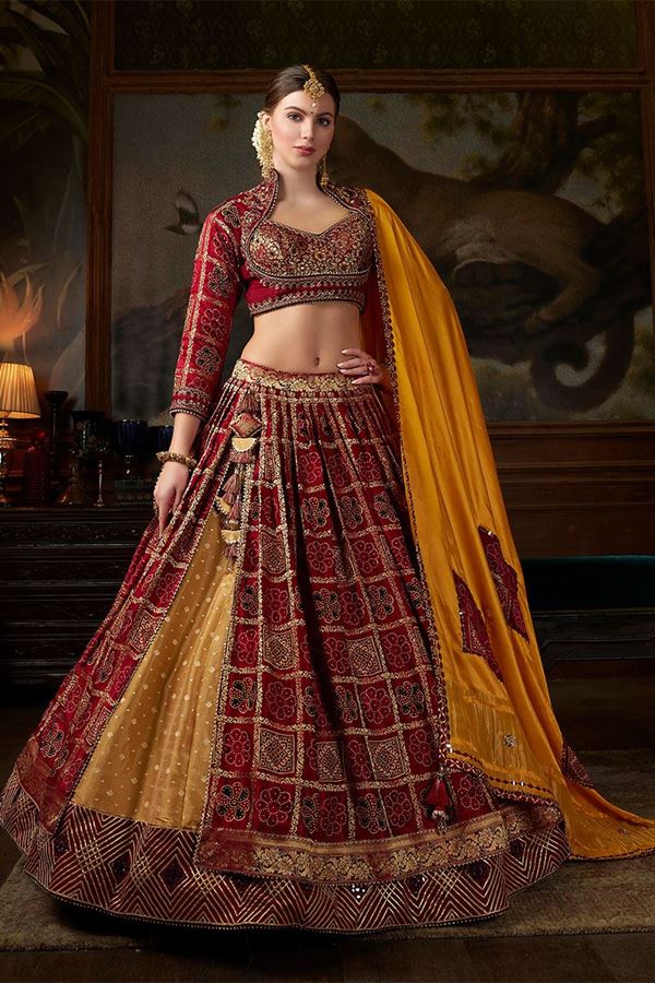 Picture of Enticing Maroon Designer Lehenga Choli for Wedding