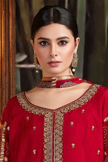Picture of Delightful Red Colored Designer Salwar Suit for Wedding