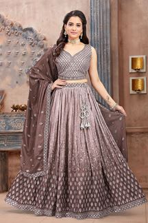 Picture of Creative Brown Designer Lehenga Choli for Wedding and Reception