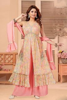 Picture of Awesome Pink Designer Indo-Western Salwar Suit for Party and Festive