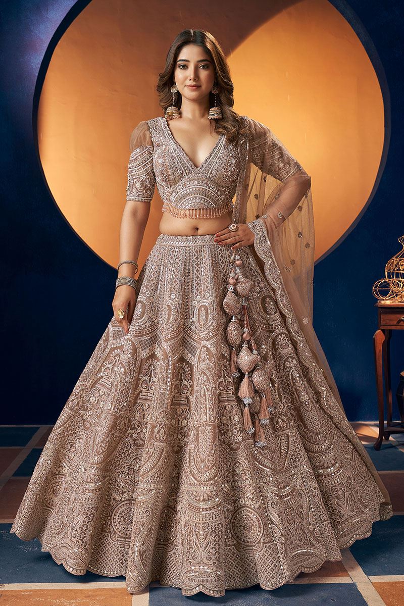 Multi and Pink Color Zari Embroidered Bridal Lehenga at Rs 20065.00 |  Embroidered Bridal Lehengas | ID: 2851941490012