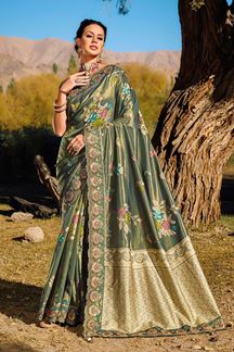 Picture of Irresistible Dual Tone Pure Banarasi Silk Designer Saree for Wedding, Engagement and Reception