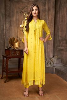 Picture of Heavenly Yellow Designer Kurti for Haldi and Festive occasions